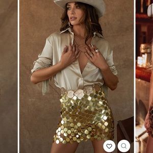 12th tribe Gold disco skirt